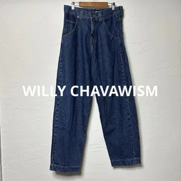새상품급 WILLY CHAVAWISM 라이드 와이드 데님 팬츠/블루