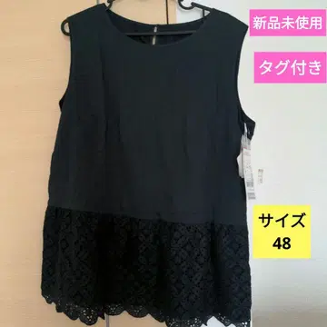 새상품 새상품급 23구 블랙 레이스 슬리브리스 48 LL 빅 사이즈