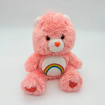 케어 베어 봉제 인형 무지개 레인보우 핑크 약 22cm