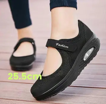 블랙 메쉬 신발 25.5cm 새상품 미사용 통기성 뛰어난 착용감