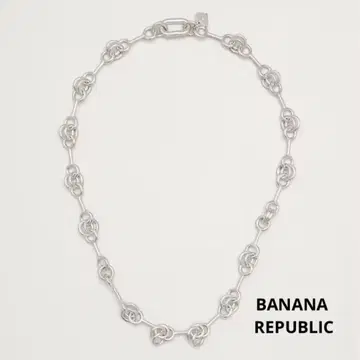 BANANA REPUBLIC 더블 링 체인 목걸이 Silver 키시 유타