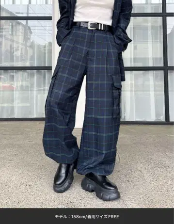 PAGEBOY 체크 카고 팬츠