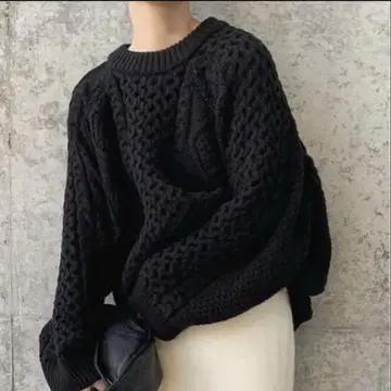미사용 셀렉 모카 케이블 니트