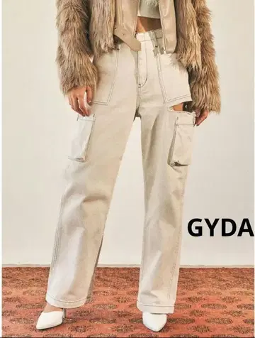 GYDA H/W 사이드 립드 카고 와이드 팬츠