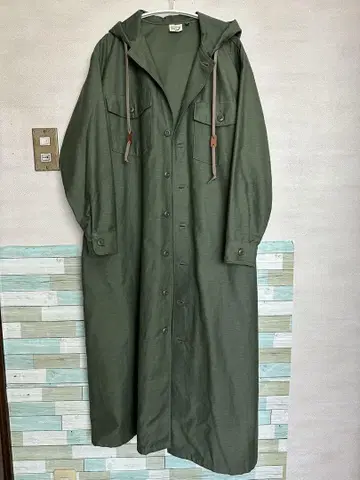 미사용 orSlow 후드 부착 롱 코트 올리브