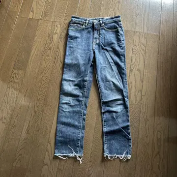 outedAme 프린지 밑단 데님 팬츠