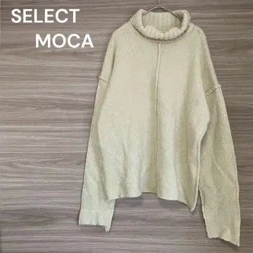 SELECT MOCA [ F ] 베이지 터틀넥 니트 오버 사이즈
