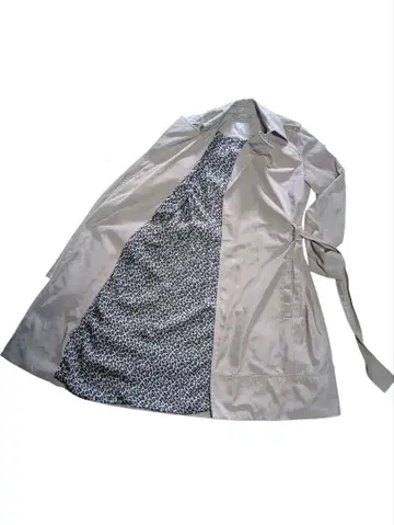 새상품급 ZARA BASIC 자라 베이직 트렌치코트 레오파드 무늬 베이지