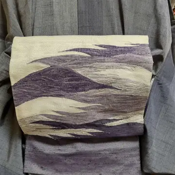 순수 실크 흐르는 물 직조 츠무기 나고야 오비 (약 24cm) (550)