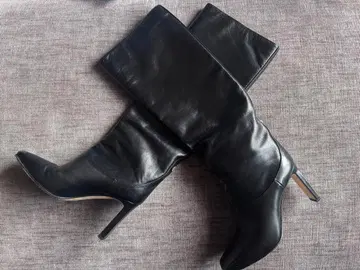 JIMMYCHOO 지미추 블랙 가죽 롱 부츠 36