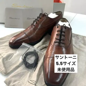 [ 미사용 ] Santoni 브라운 가죽 신발 5.5