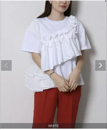 Re:Verofonna 비대칭 프릴 티셔츠