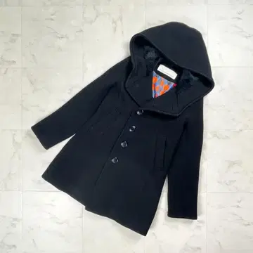 새상품급 스나오 쿠와하라 멜톤 울 코트 블랙 사이즈 S*HD1055