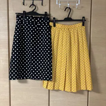 투 비 바이 에네스베 도트 무늬 타이트 스커트 레트로 빈티지