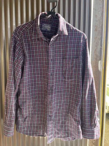 FLANNEL 체크 무늬 코튼 긴팔 셔츠
