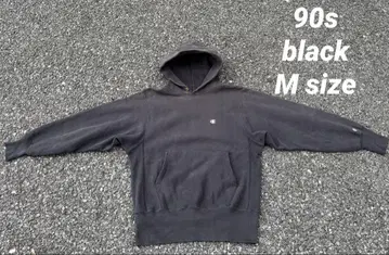 미 페이드 90s USA 리버스 위브 후드티 블랙 블랙 눈 있음