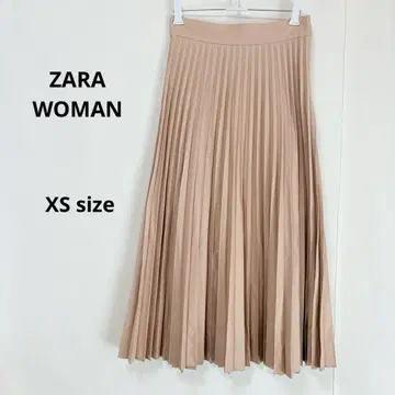 자라 우먼 ZARA WOMAN 플리츠 스커트 XS 롱 기장 베이지
