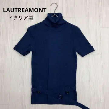 LAUTREAMONT 로트레아몽 이탈리아제 터틀넥 반팔 니트