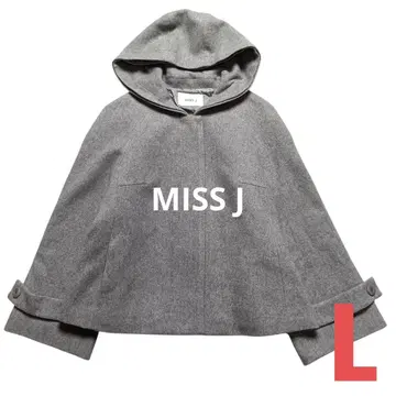 MISS J 후디드 코트 숏 기장 그레이 일본제 구 분 소매 울 100