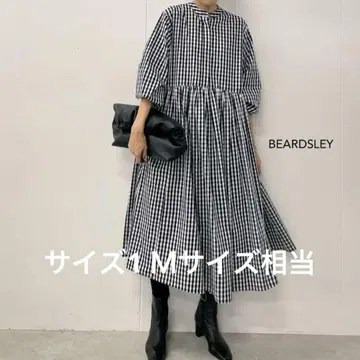 BEARDSLEY 선염 개더 원피스 깅엄 체크 사이즈 1