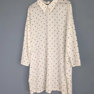 mizuiro ind 아이보리 도트 무늬 긴팔 셔츠 원피스