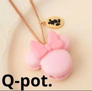 Q-pot. 미니 마우스 스트로베리 밀크 마카롱 목걸이