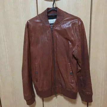 AVIREX Armed Forces 브라운 가죽 자켓 M