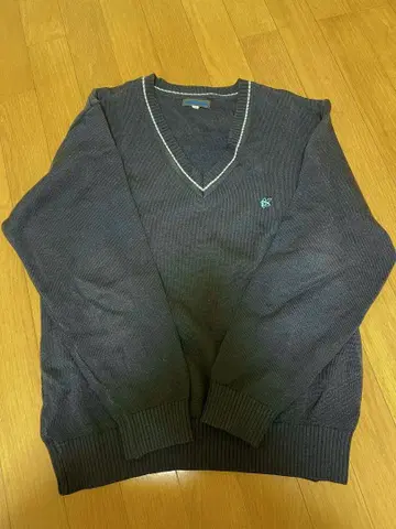 네이비 V넥 긴팔 스웨터! L L