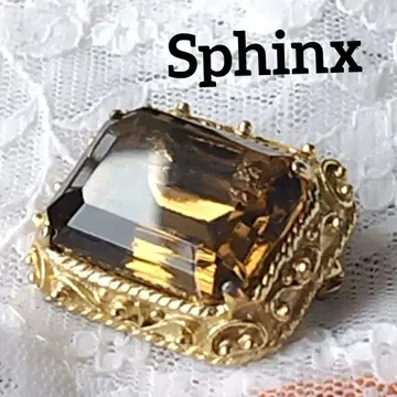 Sphinx 스핑크스 영국제 빈티지 브라운 스톤 브로치