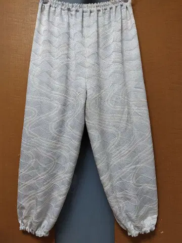 기모노 리메이크, 순수 실크,  몸빼 팬츠, 실버