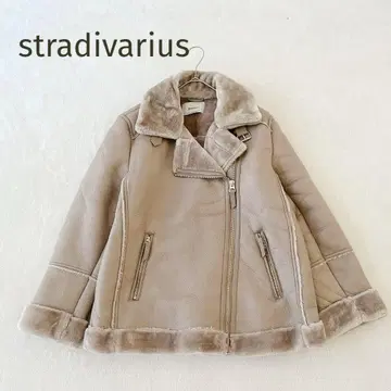 컨디션 최상 stradivarius 페이크 무스탕 라이더 자켓 L