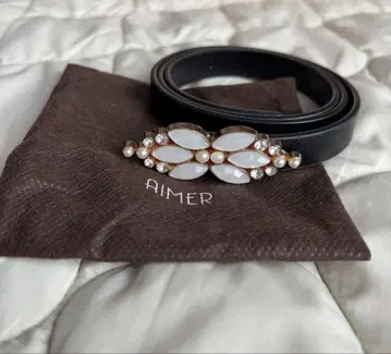 [ 새상품급 ] AIMER 펄 장식 블랙 벨트