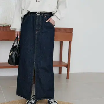 DISCOAT US 코튼 데님 내로우 스커트 s 사이즈