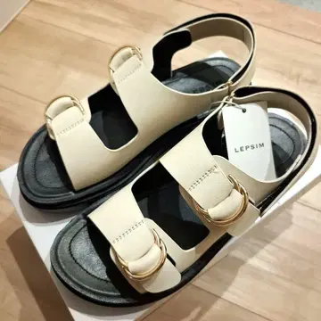 [ LEPSIM ] 인조 가죽 2 벨트 샌들