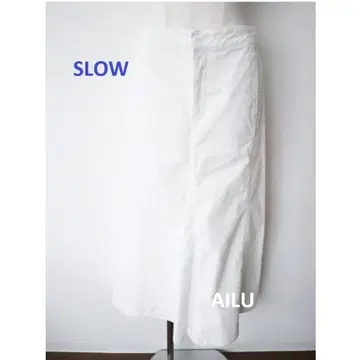 SLOW 스트레치 코듀로이 고아드 스커트 화이트 L 사이즈 58521