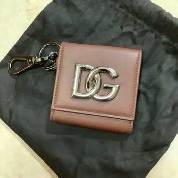 [ 미사용 레어품 ] D&G 브라운 가죽 코인 케이스 동전 지갑