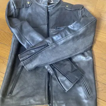 천연 가죽 라이더 자켓 L