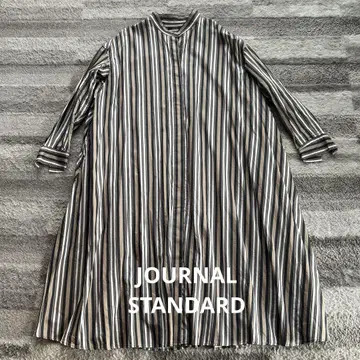 [ JOURNAL STANDARD ] 밴드 카라 스트라이프 셔츠 원피스
