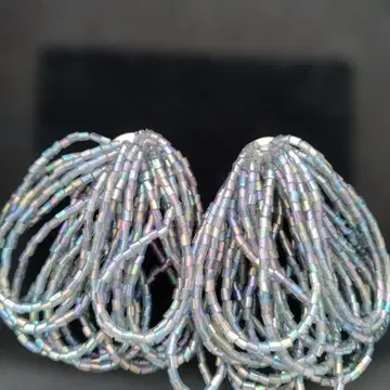 블루 그레이 비즈 귀걸이