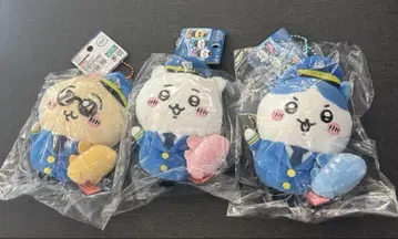 새상품 미개봉 공항 한정판 치이카와 파이롯트 봉제 인형 체인 3체 세트!