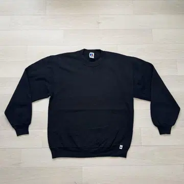 90s RUSSELL 블랙 무지 맨투맨 USA제 L 사이즈