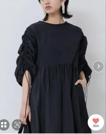 HEILIS 2WAY 소매 셔링 나일론 원피스