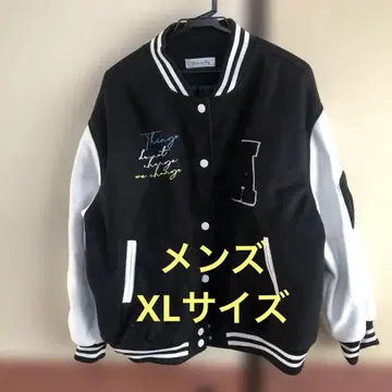 남성용 자수 바시티 자켓 블랙/화이트 07 XL 사이즈