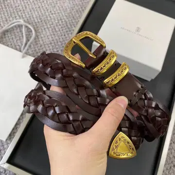 BRUNELLO CUCINELLI LEATHER 가죽 벨트 레이스업