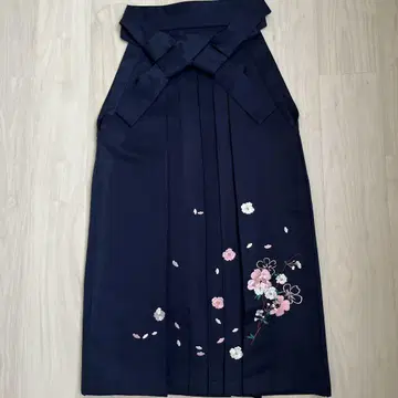 [ 끈 길이 91cm ] 네이비 컬러 하카마 자수