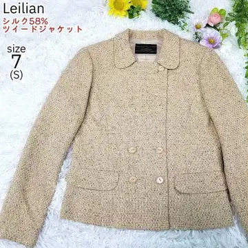 [ 새상품급 ] 레리안 실크 혼방 트위드 자켓 S 베이지 Leilian
