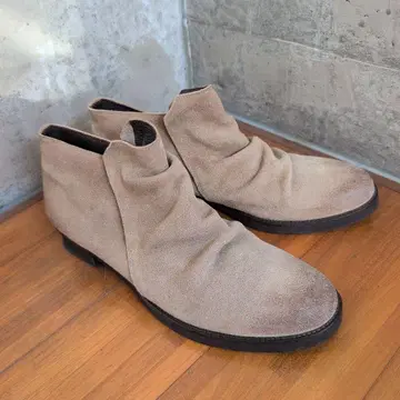 일본제 NO ID. 베이지 스웨이드 사이드 고어 부츠