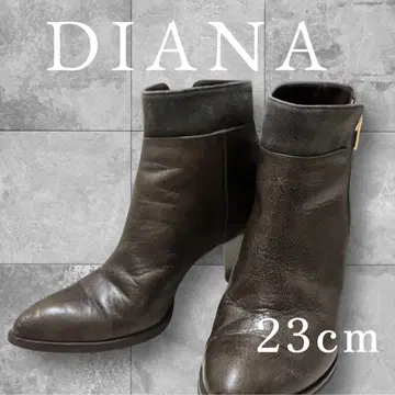 새상품급 다이애나 숏부츠 23cm 다크 브라운 가죽