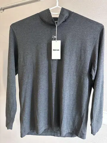 muji labo 천축 하이넥 긴팔 T셔츠 다크 그레이 L