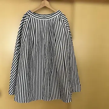 미사용 저널 스탠다드 랙 스트라이프 개더 턱 스커트 린넨 혼방